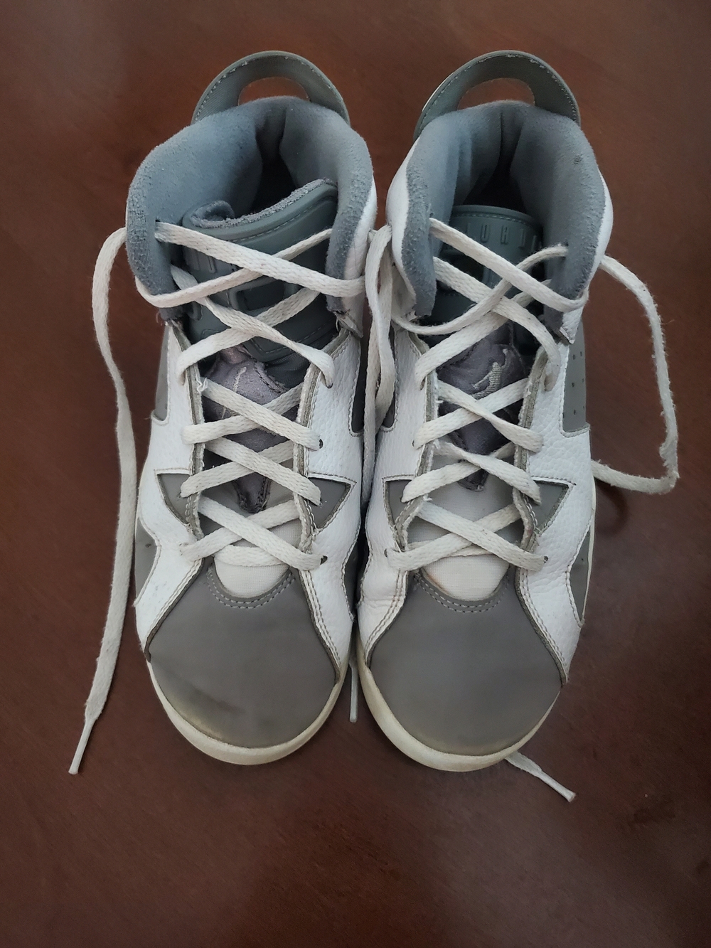 Jordan Kids White and Gray High-Top Sneakers